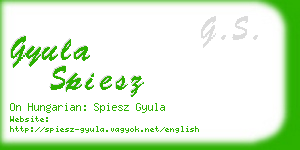 gyula spiesz business card